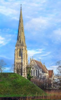 Beautiful St. Alban's Church in Copenhagen, Denmark