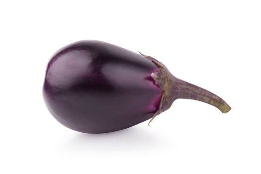 Eggplant or aubergine vegetable isolated on a white background.