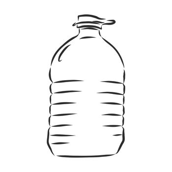 Vector Single Sketch Plastic Bottle of Water