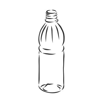 Vector Single Sketch Plastic Bottle of Water