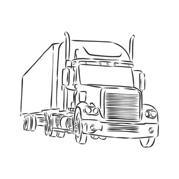 truck symbol, sketch in simple lines