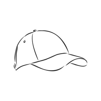 Vector illustration of baseball cap , cap, vector sketch