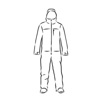 Vector illustration of men's overall. men's overalls vector sketch