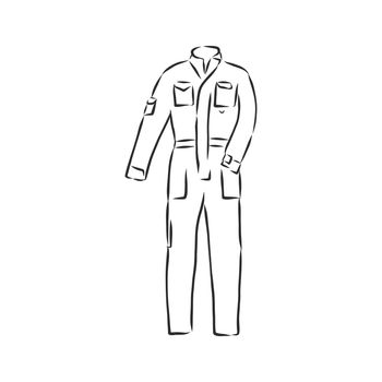 Vector illustration of men's overall. men's overalls vector sketch