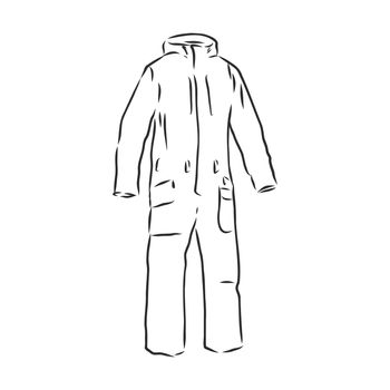 Vector illustration of men's overall. men's overalls vector sketch