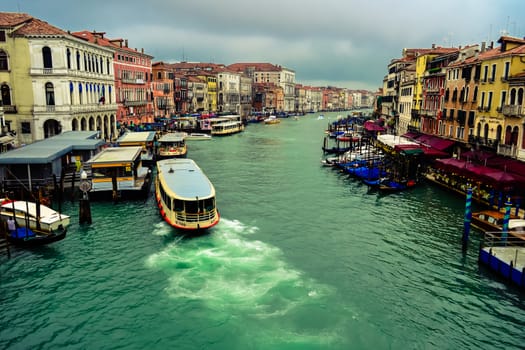 ships sailing on the Grand Canal. Venice, Italy