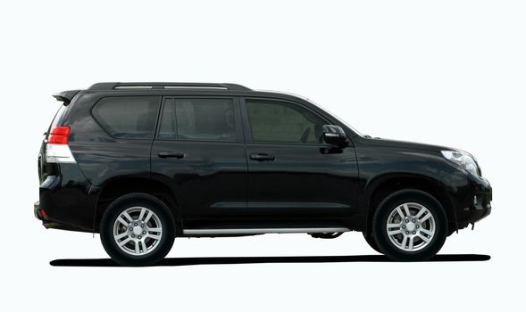 black large SUV on a white background