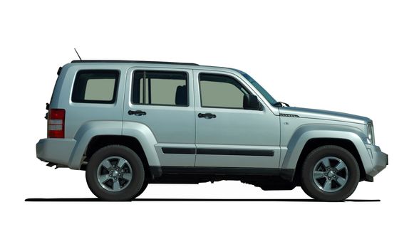 white SUV on a white background
