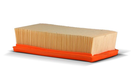 Car air filter isolated on white background