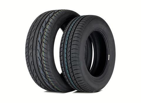 two summer tires isolated on white background