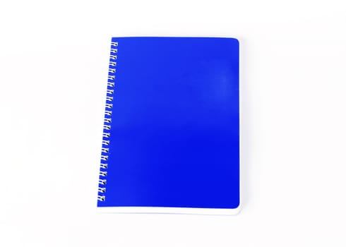 Blue diary book on white background