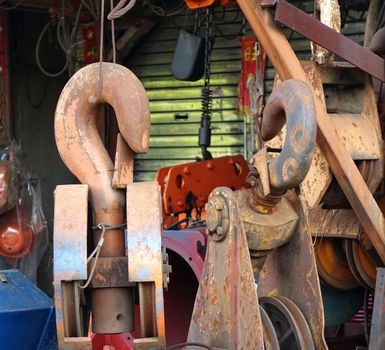 Large lifting hooks with safety latches to be used for cranes
