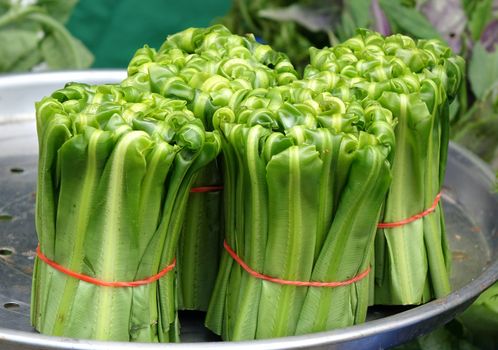 Locally grown vegetables are sold at a farmer's market in Taiwan
