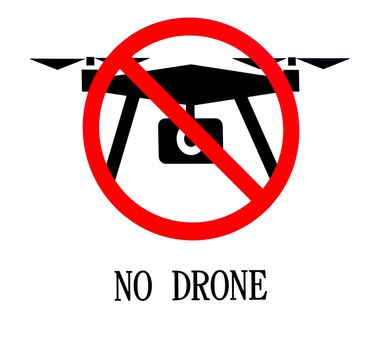 A sign that rules out the use of drones