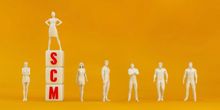 SCM Supply Chain Management Presentation Background in Orange and Red