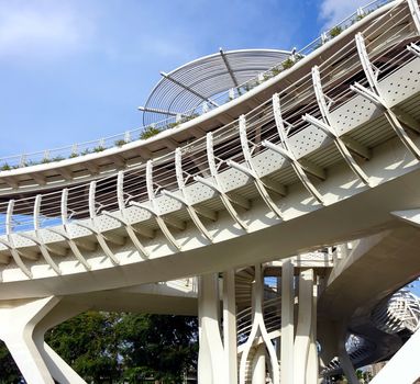 A set of curved bridge for bicycles with a modern design