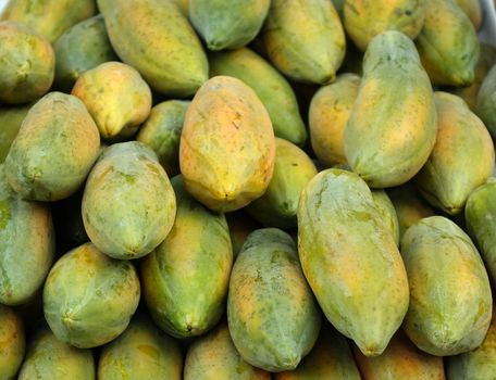 A market in Taiwan sells fresh locally grown papayas