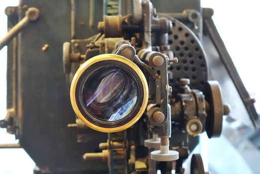An old film or movie projector from some 60 or 70 years ago