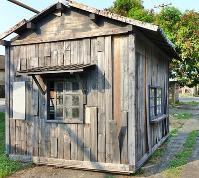 An old wooden shed that shows signs of decay