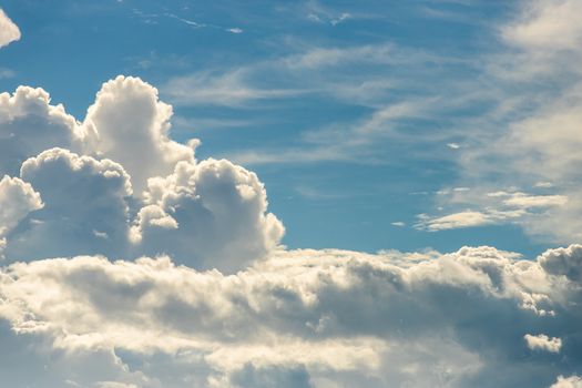 colorful dramatic sky with cloud at sunset