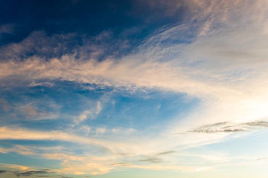 colorful dramatic sky with cloud at sunset