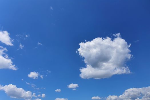 white clouds on blue sky background, design element