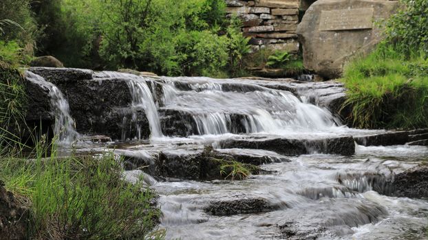 A long exposure of South Dean Beck beneath Bronte Waterfall near Haworth in West Yorkshire, England.