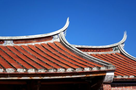 Traditional swallowtail roofs built in the Chinese Fujian style
