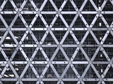Large scale construction project with a modern steel facade