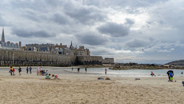 San Malo tourist attraction castle fort and water seascape