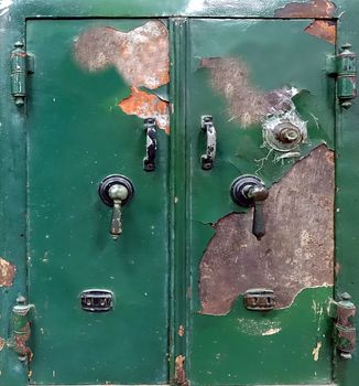 An old steel safe with a combination as well as key lock