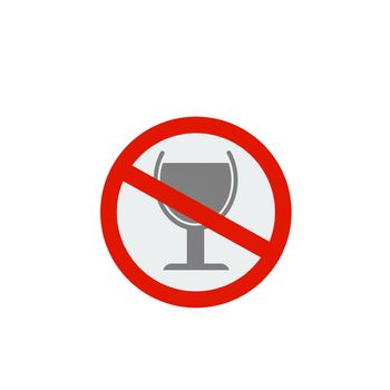 No alcohol drinks icon on white background.Prohibits, Drunk not to drive.