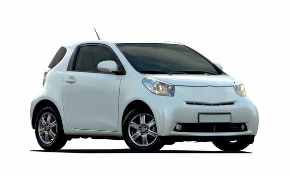 small car on white background