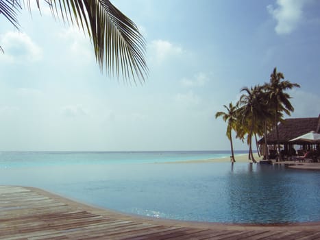 Maldives tropical resort. Suitable for an idea of vacations, Caribbean or tropical summer time.