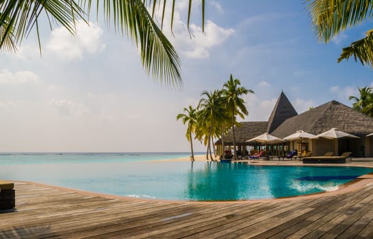 Maldives tropical resort. Suitable for an idea of vacations, Caribbean or tropical summer time.