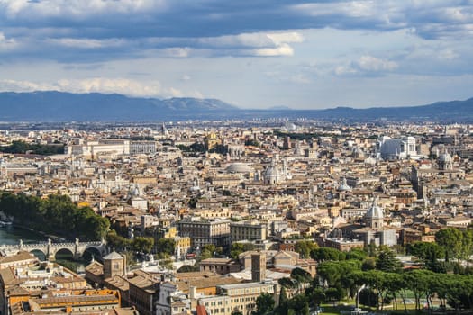 Rome, Italy. Aerial view of the city seen from Vatican.
