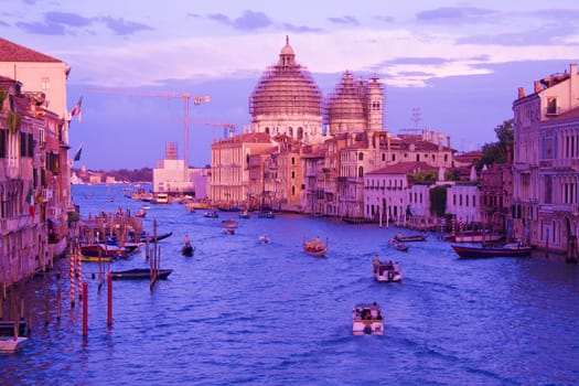 Venice Gran Canal view from Ponte dell'Accademia. Italy. 18-3838 Ultra Violet pantone style