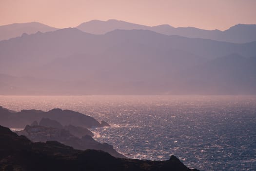 The wind beaten and dry rocky landscape of the Cape in Cap de Creus peninsula, Catalonia, Spain. This extraordinary landscape inspired some Salvador Dali works.