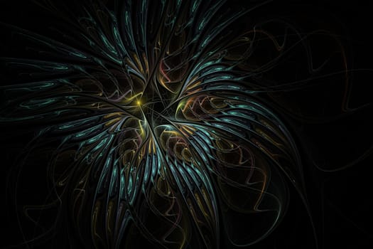Beautiful fractal flower. Computer generated graphics. Abstract floral fractal background for art projects