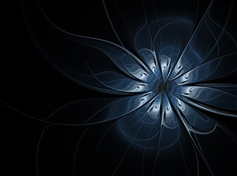 Beautiful fractal flower. Computer generated graphics. Abstract floral fractal background for art projects