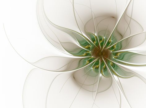 Elegant floral fractal design in soft graded pastel shades. Computer generated graphics. Abstract floral fractal background for art projects