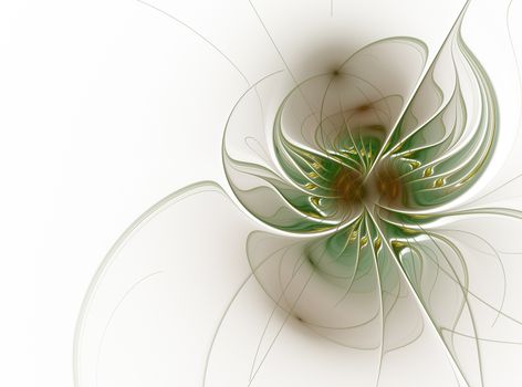 Elegant floral fractal design in soft graded pastel shades. Computer generated graphics. Abstract floral fractal background for art projects