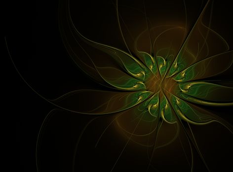 Elegant floral fractal design in soft graded pastel shades. Computer generated graphics. Abstract floral fractal background for art projects