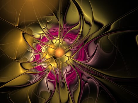 Beautiful fractal floral art. Computer generated graphics. Abstract floral fractal background for art projects