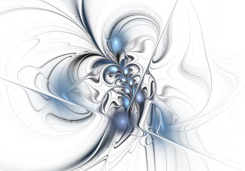 Delicate Flower Dream in soft blue colors an abstract floral composition based on a flame fractal. Abstract floral fractal background for art projects