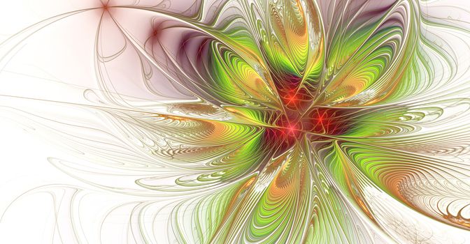 Delicate Flower Dream in soft pastel colors an abstract floral composition based on a flame fractal. Abstract floral fractal background for art projects