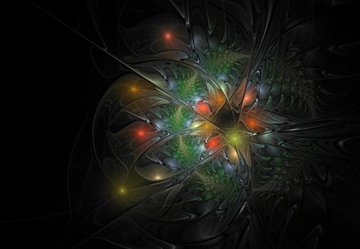 Delicate Flower Dream in soft colors an abstract floral composition based on a flame fractal. Computer generated graphics. Abstract floral fractal background for art projects