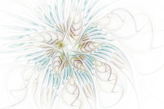 Beautiful fractal flower. Computer generated graphics. Abstract floral fractal background for art projects
