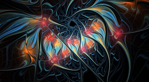 Delicate Flower Dream in soft colors an abstract floral composition based on a flame fractal. Computer generated graphics. Abstract floral fractal background for art projects