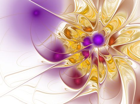 Beautiful fractal floral art. Computer generated graphics. Abstract floral fractal background for art projects